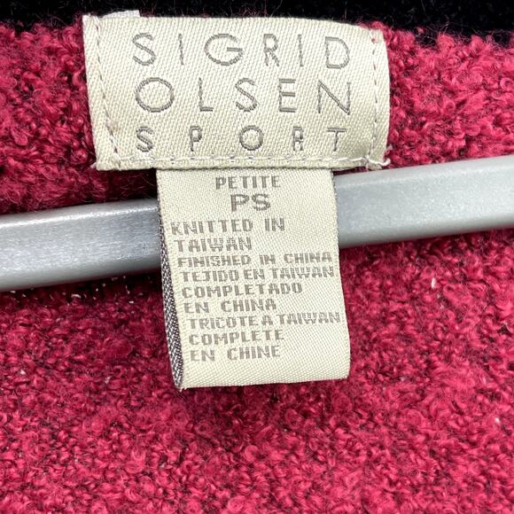 Women's Vintage Sigrid Olsen Sport Pink Sequined Cardigan Sweater - Picture 3 of 4